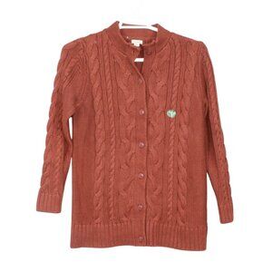 L.L. Bean Women's Rust Cable Knit Sweater
